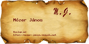 Mózer János névjegykártya