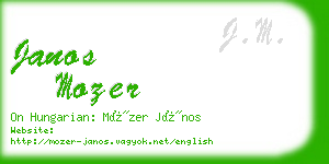 janos mozer business card